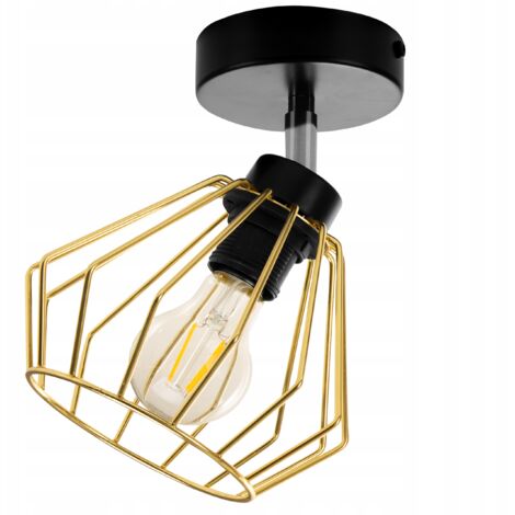 LAMPE SUSPENDU PLAFOND LUSTRE DORÉ LED PLAFON