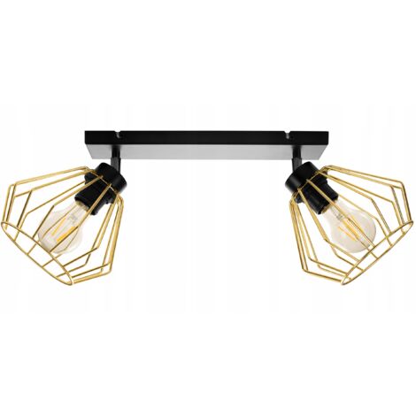 LAMPE SUSPENDU PLAFOND LUSTRE DORÉ LED PLAFON