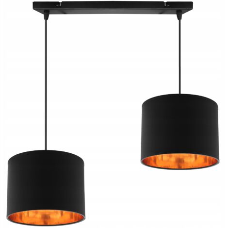 LAMPE SUSPENDU PLAFONNIER LUSTRE ABAT-JOUR DORÉ LED