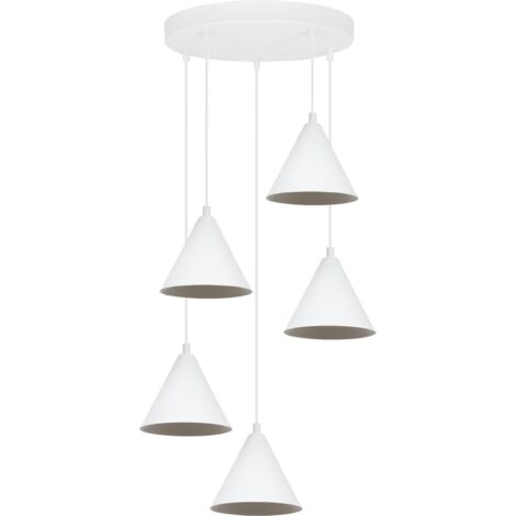 LAMPE SUSPENDU SOHO BLANC 5 PL 14 CM E14
