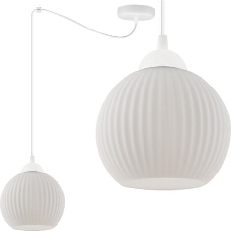 LAMPE SUSPENDU SPIDER RIFFLE BLANC 1 PL. ABAT-JOUR BLANC BOULE E27