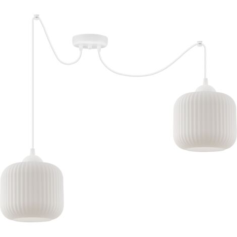 LAMPE SUSPENDU SPIDER RIFFLE BLANC 2 FLASH LAMPE BLANC CYLINDRE E27