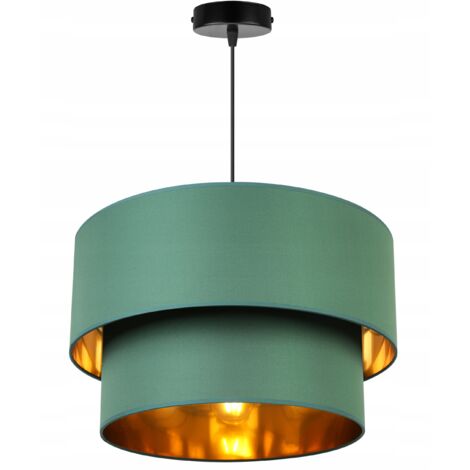 LAMPE SUSPENDU UNIQUE ABAT-JOUR DORÉ CHOIX MOYEN