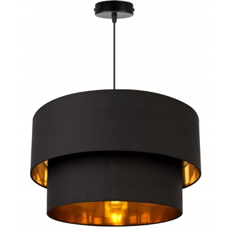 LAMPE SUSPENDU UNIQUE ABAT-JOUR DORÉ CHOIX MOYEN