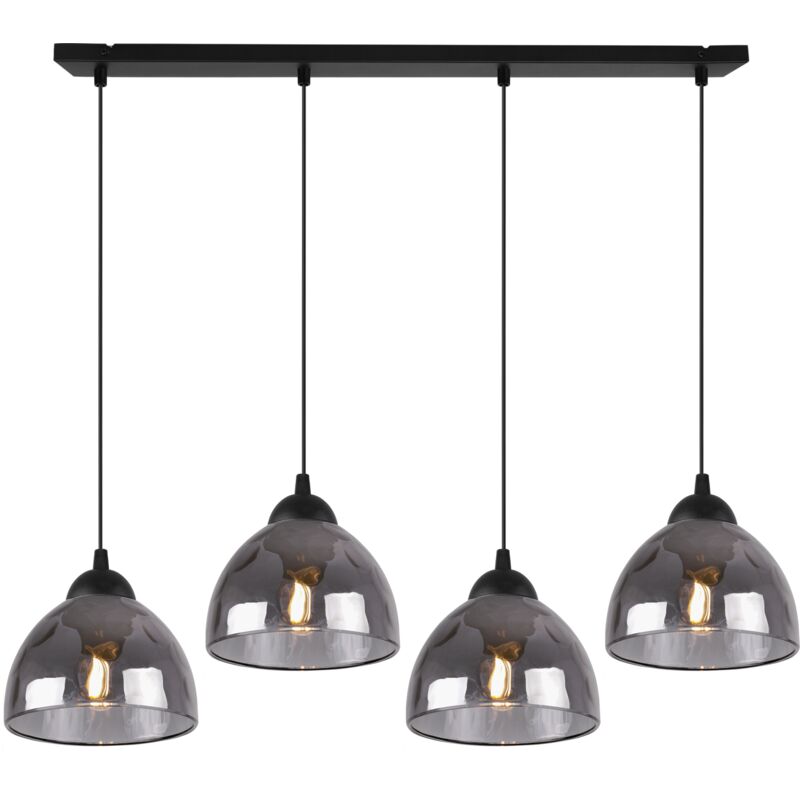 Lampe Suspendu Venice 4 Abat-Jour Plats En Graphite E27 E27