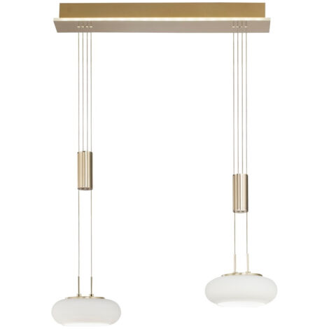 Lampe suspendue 2 lumières Q-Etienne laiton - 2076-60
