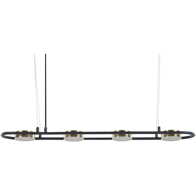 Beliani - Lampe Pendante Moderne led Intégrée 4 lumières Métal Noir avec Laiton Mali