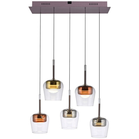 Lampe suspendue 5 lumières Q-Kon plusieurs couleurs - 2743-70