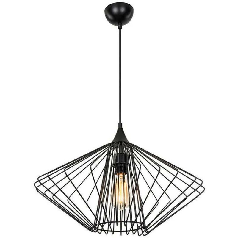 Toscohome - Lampe suspendue 75h fil couleur noir Arona