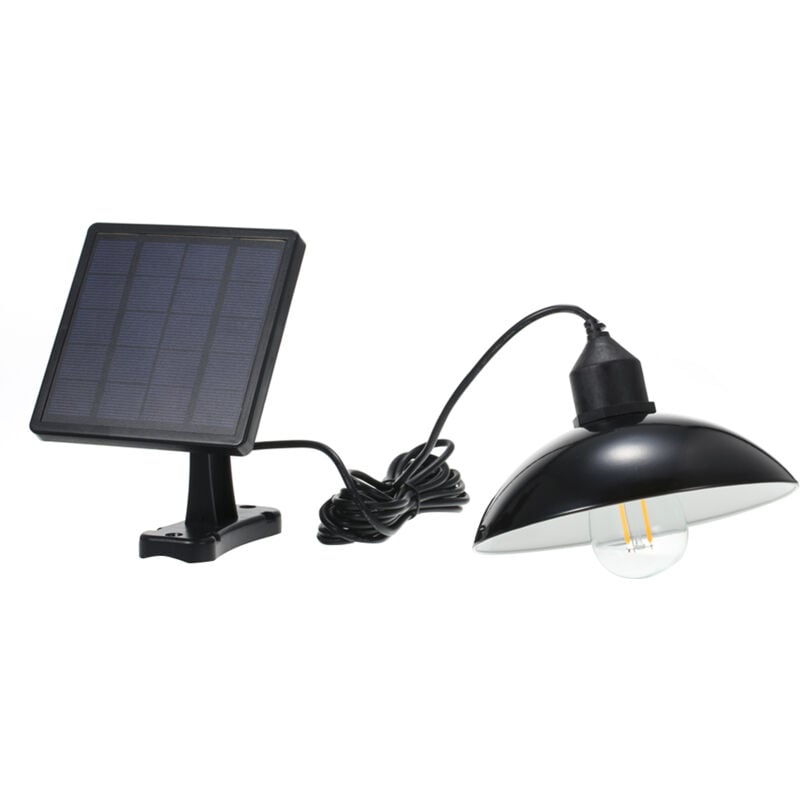 Lampe suspendue à énergie solaire E27, lampe d'extérieur, lumière sensible, résistance à l'eau IP65, pour jardin, cour, patio, balcon, paysage