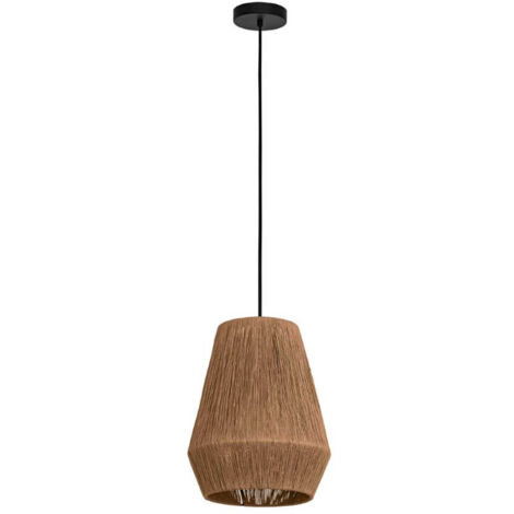 Lampe suspendue Alderney Textile Thread Nature E27 1x40w H: 110cm Ø30 cm Dimmable