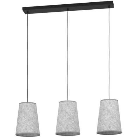 Lampe suspendue alsager stahl schwarz e27 3x40w l: 91cm b: 21cm h: 110cm dimmable
