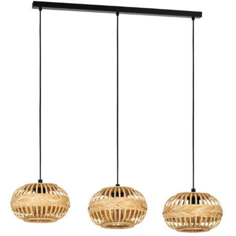 Lampe suspendue Amsfield 1 Steel Schwarz E27 3x40w L: 96cm B: 26cm H: 110 cm Dimmable