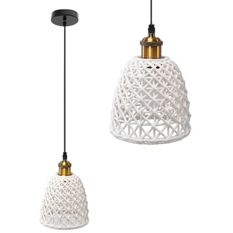 LAMPE SUSPENDUE APP1006-1CP BLANCHE U 1-POINTS DE LUMIÈRE E27 16,5X16,5X65,5-105,5CM REGLABLE