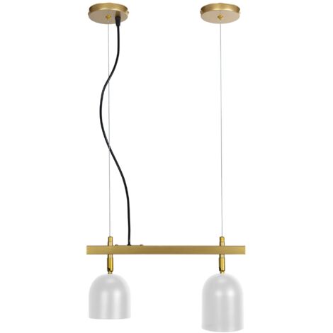 LAMPE SUSPENDUE APP1032-2CP OR BLANCHE 2-POINTS DE LUMIÈRE E27 38X10X20-110CM REGLABLE