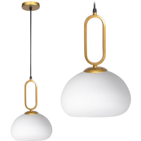 LAMPE SUSPENDUE APP1073-1CP BLANCHE OR 1-POINTS DE LUMIÈRE E27 23X23X15-100CM REGLABLE