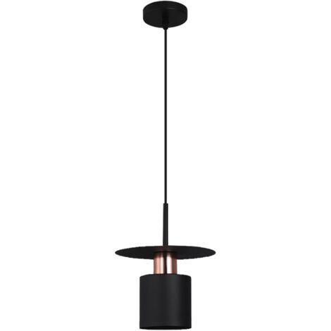 LAMPE SUSPENDUE APP1145 MÉTAL NOIR - OR ROSE E27 1-POINT LUMINEUX