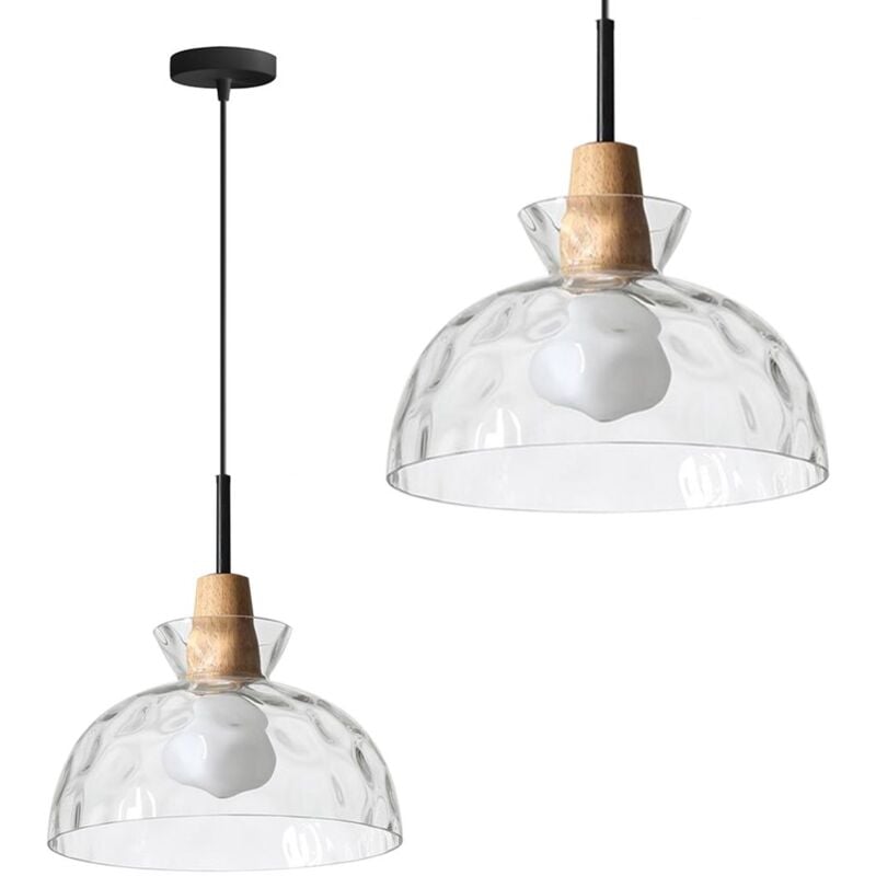 Lampe suspendue APP1184-1CP c noir or métal verre E27 1-POINTS de lumière