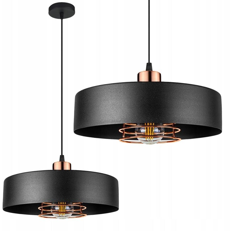 Lampe Suspendue App1246-1cp Noir Métal E27 1-Points De Lumière