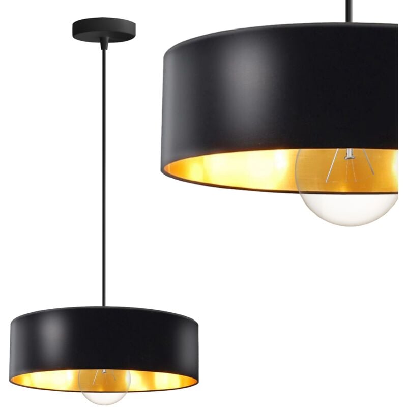 Lampe suspendue APP1333-1CP noir or E27
