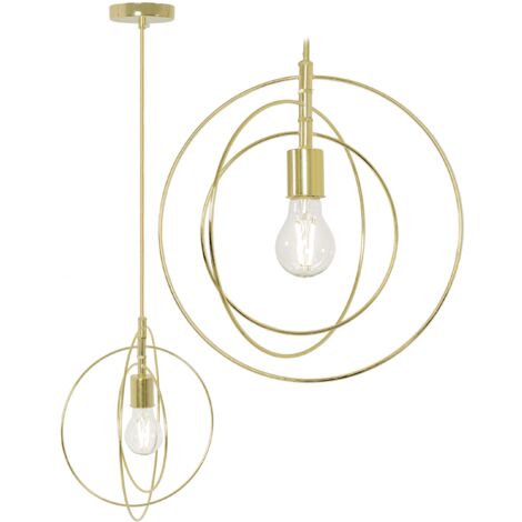 LAMPE SUSPENDUE APP286-1CP MÉTAL BAGUE OR RONDE 1-POINTS DE LUMIÈRE E27 30X30X30CM REGLABLE