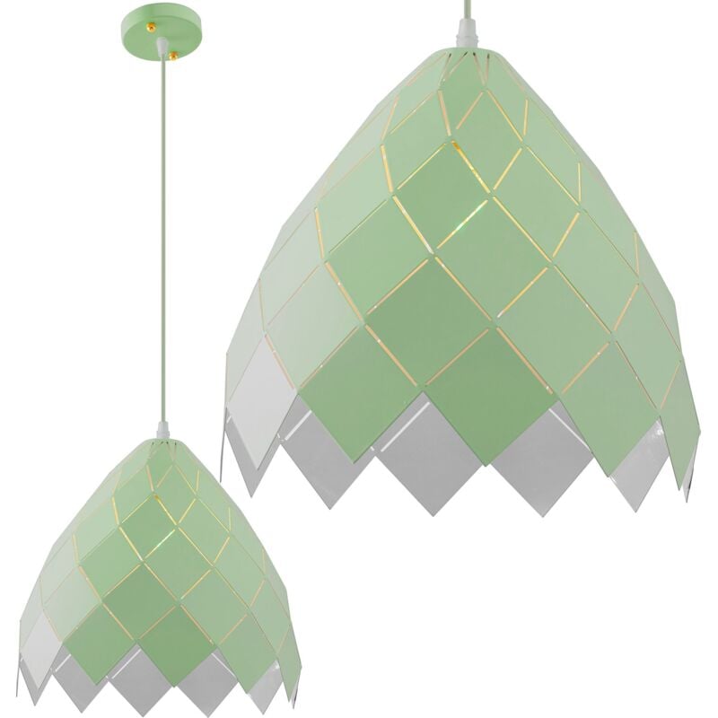 Toolight - lampe suspendue APP339 cloche métal vert E27 1-POINT lumineux