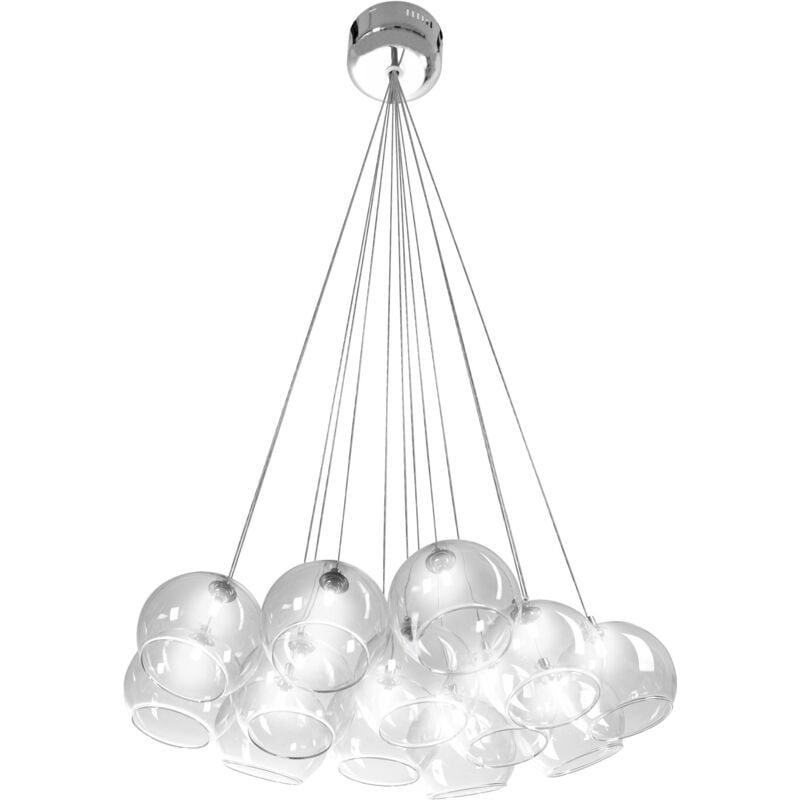 Lampe suspendue APP561-13CP verre balles 13-POINTS de lumière G4 48X54X10-100CM
