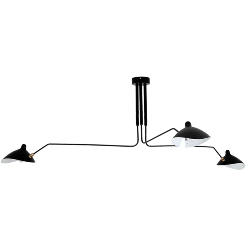Lampe suspendue APP569-3C 3-BRAS noir 3-POINTS de lumière E27 150X150X60CM