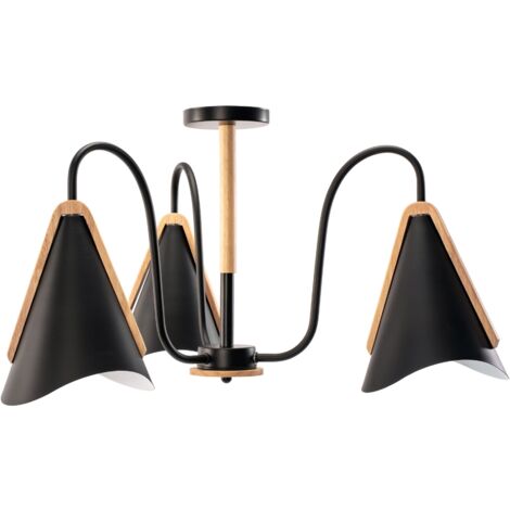 LAMPE SUSPENDUE APP605-3C SCANDINAVE 3-BRAS NOIR 3-POINTS DE LUMIÈRE E27 55X55X37CM