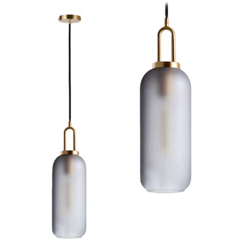 LAMPE SUSPENDUE APP628-1CP VERRE TUBE 1-POINTS DE LUMIÈRE E27 13X13X43-95CM REGLABLE