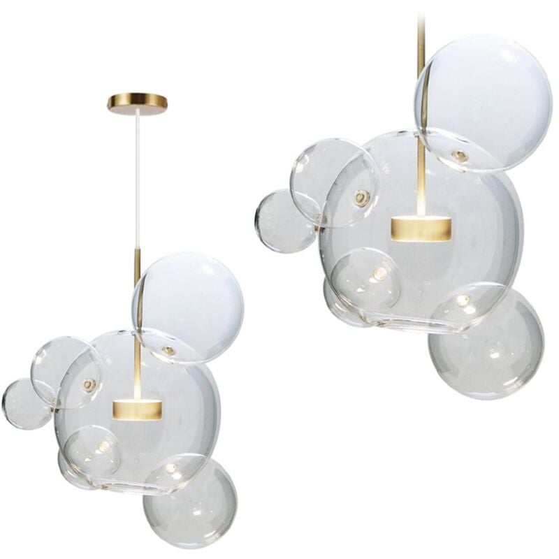 Lampe suspendue APP650-CP or métal verre balles led