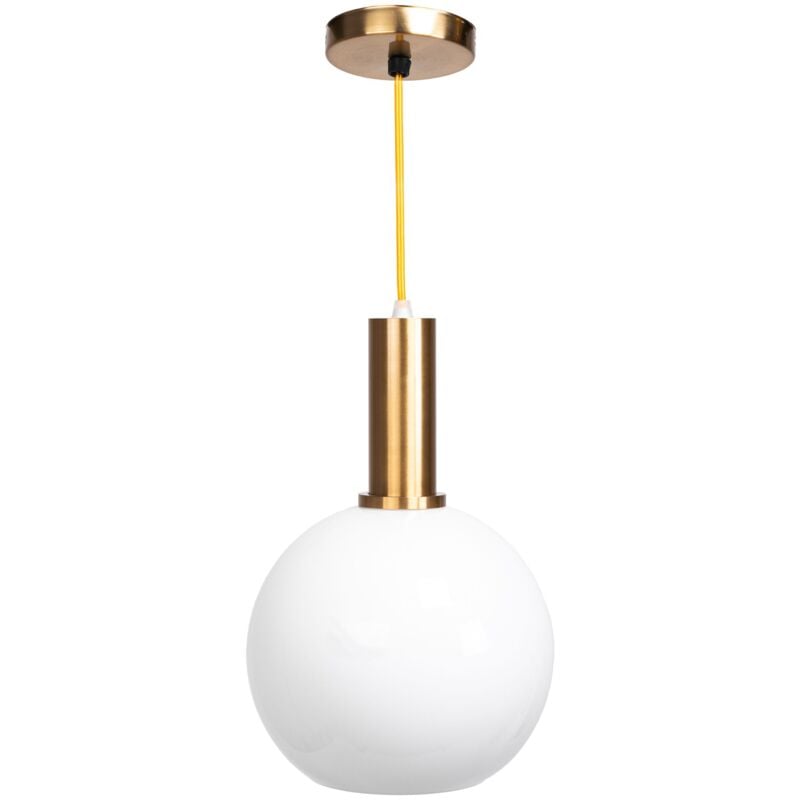 Toolight - lampe suspendue APP666-1CP or métal verre balle E27 1-POINTS de lumière
