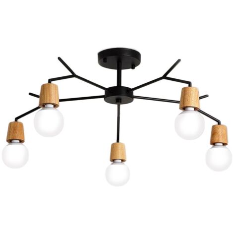 LAMPE SUSPENDUE APP694-5C SCANDINAVE MÉTAL 5-POINTS DE LUMIÈRE E27 88X88X26CM