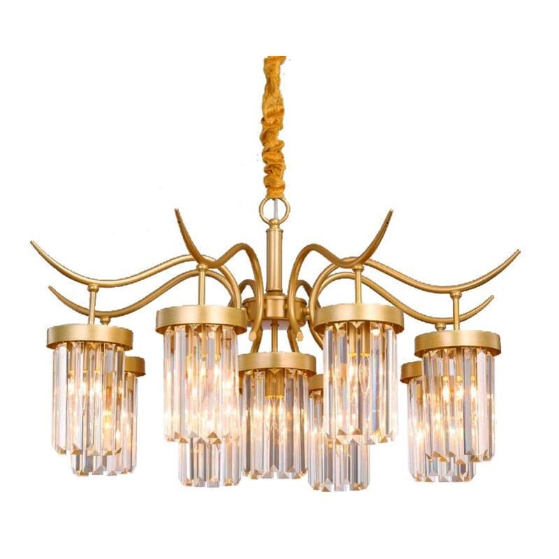Lustre APP769-9CP cristal or 9-POINTS de lumière E27 80X80X39-89CM