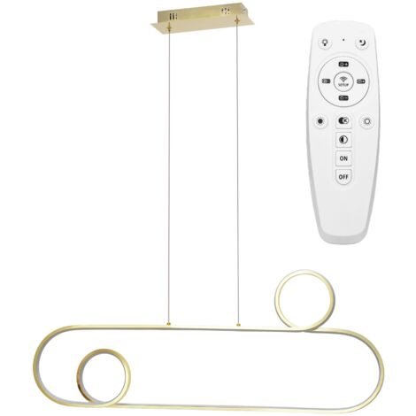 LAMPE SUSPENDUE APP809-CP OR LED + TÉLÉCOMMANDE 1-POINTS DE LUMIÈRE 40W 34,5X90X106CM REGLABLE
