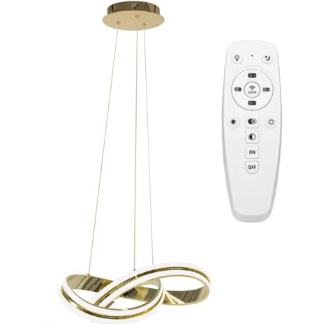 LAMPE SUSPENDUE APP818-CP MODERNE OR LED + TÉLÉCOMMANDE 1-POINTS DE LUMIÈRE 100W 47X47X19CM REGLABLE