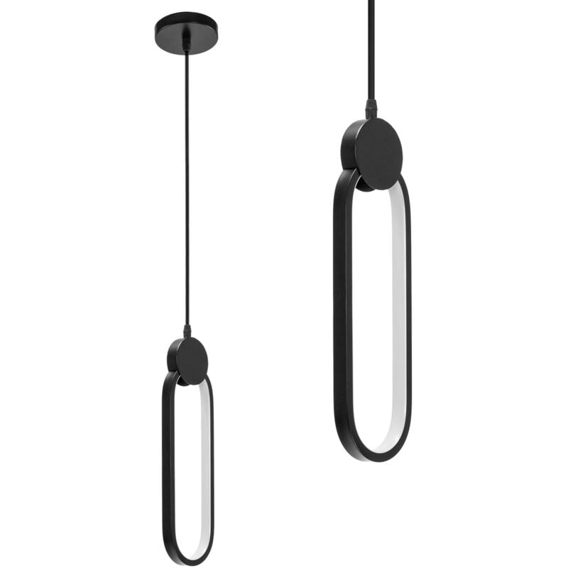 Toolight - lampe suspendue APP851-CP noir métal plastique led 24W