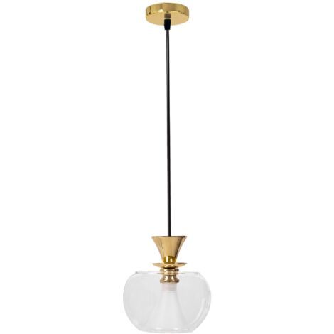 LAMPE SUSPENDUE APP902-1CP VERRE BALLE OR RONDE 1-POINTS DE LUMIÈRE G9 14,5X14,5X16CM