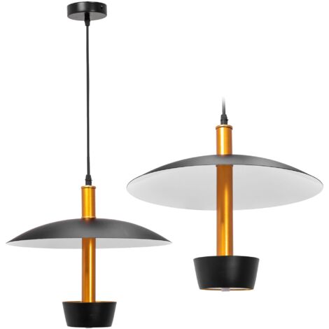 LAMPE SUSPENDUE APP914-1CP OR NOIR RONDE 1-POINTS DE LUMIÈRE 7W 35,5X30CM REGLABLE