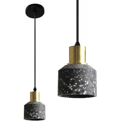 LAMPE SUSPENDUE APP930-1CP LASTRI BÉTON NOIR RONDE 1-POINTS DE LUMIÈRE E27 10X10X14,5-104,5CM REGLABLE