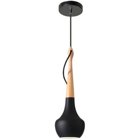 LAMPE SUSPENDUE APP936-1CP NOIR RONDE 1-POINTS DE LUMIÈRE E27 15X15X45-105CM REGLABLE