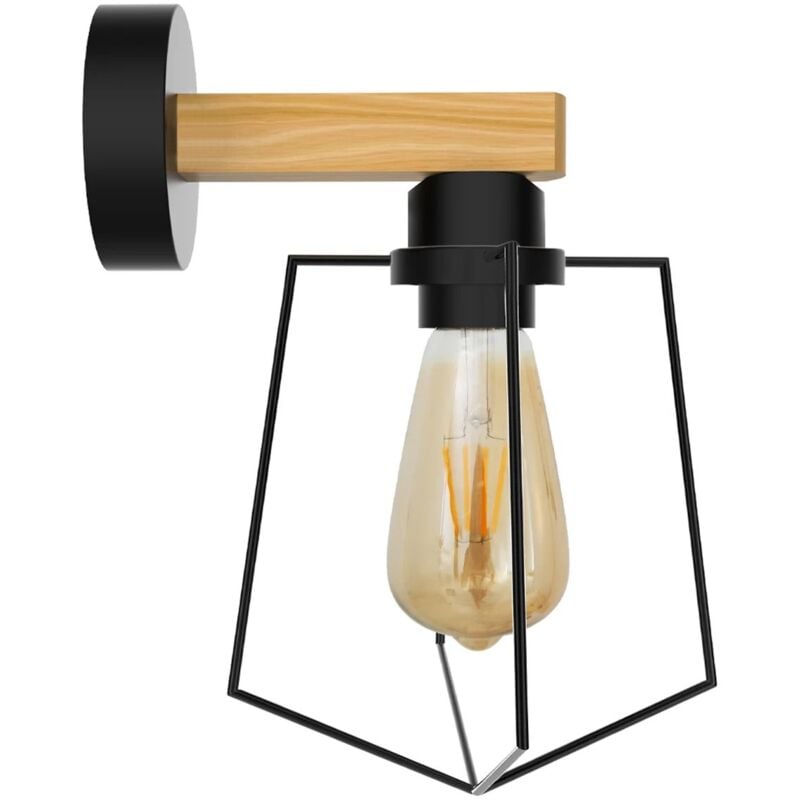 Applique murale APP978-1W noir 1-POINTS de lumière E27 16X15,5X17CM