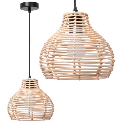 LAMPE SUSPENDUE APP984-1CP NATUREL PETIT BOHO 1-POINTS DE LUMIÈRE E27 23X23X21-105CM REGLABLE
