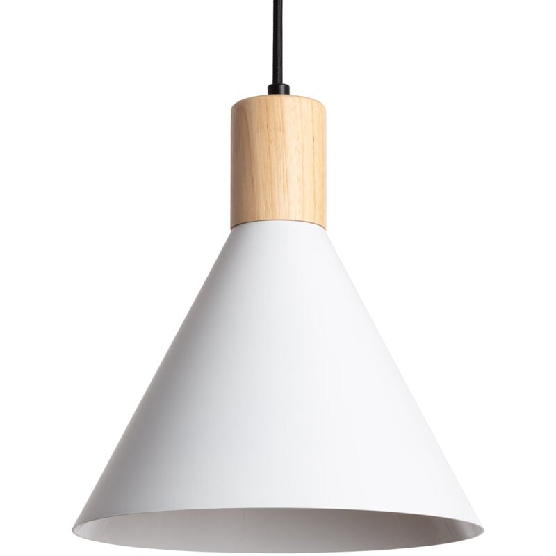 Ledkia - Suspension Métal et Bois Arbat Blanc