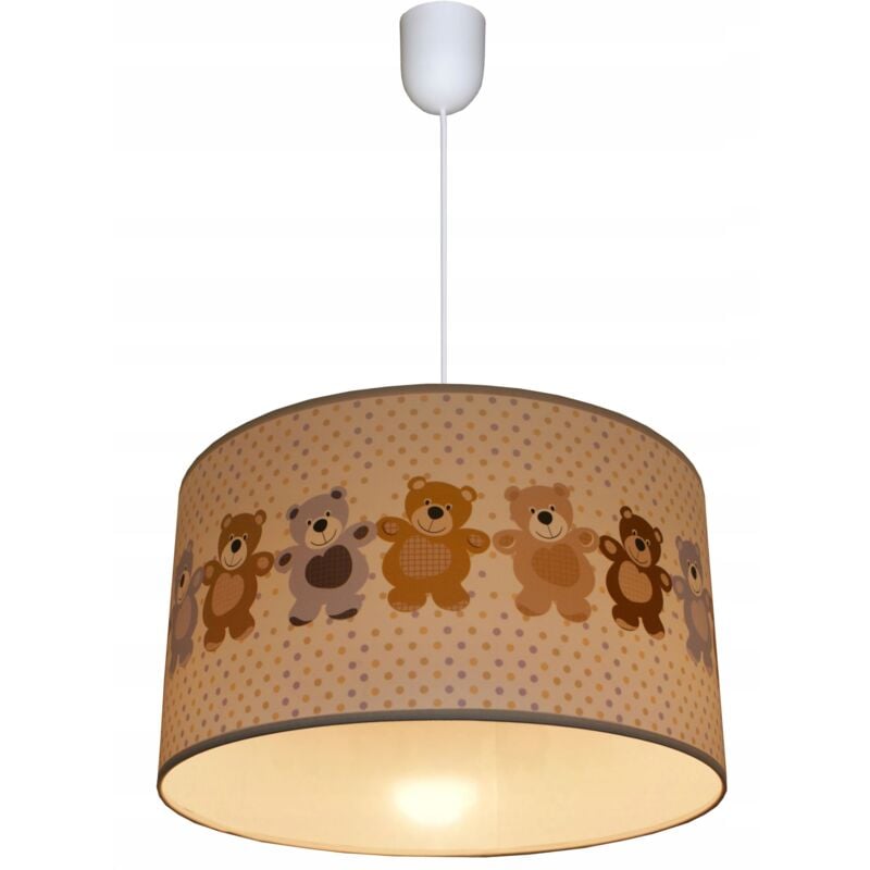 Lampe suspendue au plafond, lustre, abat-jour, imprimé ours en peluche moderne