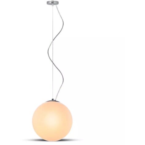 Lampe suspendue avec un grand socle en verre/mÉtal e27 de couleur chrome avec 1 mÈtre de cÂble vt-7251 3839