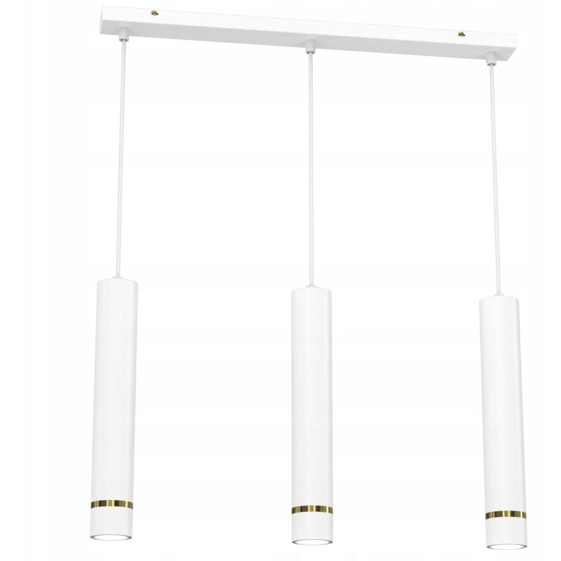 Lampe suspendue bande de tubes 3x Gu10 au dessus de l'îlot de table or blanc