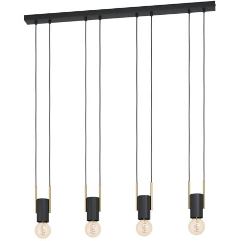 Lampe suspendue Bitachito Noir, laiton L: 93 B: 5.5 H: 110cm Dimmable