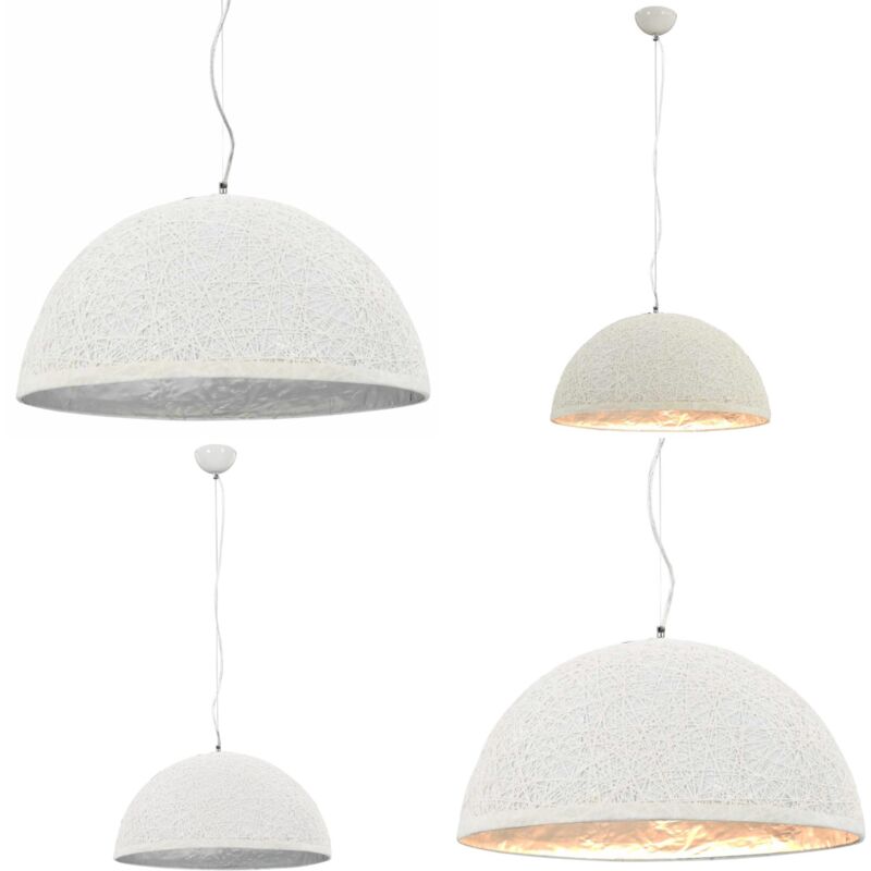 Vidaxl - Lampe suspendue Blanc et argenté Ø50 cm E27 - Lampe Suspension - Lampadaire - Luminaire Design - Éclairage Intérieur - Ambiance Chaleureuse