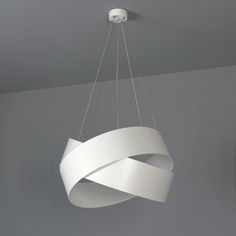 Lampe suspendue Blanc Métal Design Réglable en hauteur